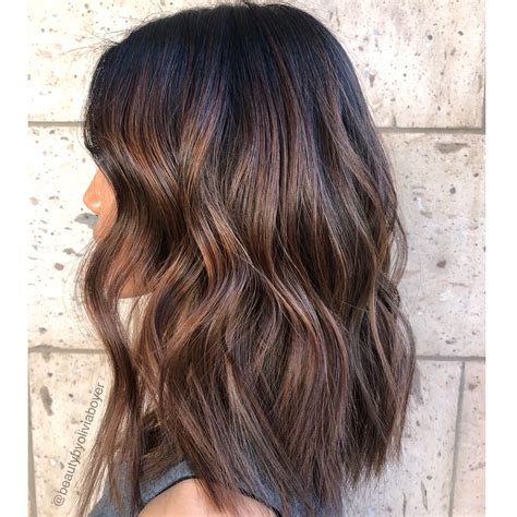 medium length brown hair highlights